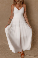 Load image into Gallery viewer, White Spaghetti Straps High Waist Elegant Long Dress