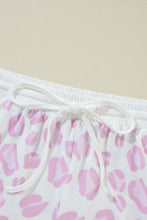 Load image into Gallery viewer, Pink Leopard Print Long Sleeve Top Plus Size Shorts Set