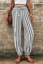 Load image into Gallery viewer, Black Stripe Boho Striped Print Casual Pants