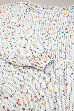Load image into Gallery viewer, White Colorful Confetti Distressed Knit Sweater