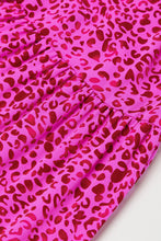 Load image into Gallery viewer, Hot Pink Leopard Print Ruffled Trim Tiered Maxi Dress