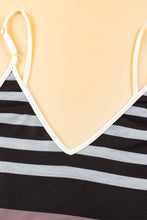 Load image into Gallery viewer, Multicolour Mixed Stripes Spaghetti Straps V Neck Maxi Dress