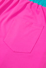 Cargar imagen en el visor de la galería, Rose Red Contrast Trim Cap Sleeve Tee Shorts Set