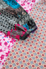 Load image into Gallery viewer, Pink Boho Mixed Floral Drop Shoulder Bubble Sleeve Blouse