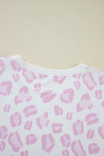 Load image into Gallery viewer, Pink Leopard Print Long Sleeve Top Plus Size Shorts Set