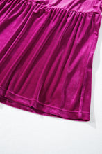 Load image into Gallery viewer, Red Dahlia Velvet Short Sleeve Shirred Waist Tiered Maxi Dress