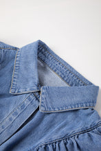 Load image into Gallery viewer, Dusk Blue Denim Ruffled Casual Top