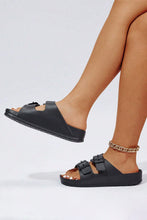 Cargar imagen en el visor de la galería, Black Double-buckle EVA Slippers