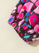 Load image into Gallery viewer, Rose Abstract Print V Neck Collared Half Sleeve Short Dress