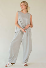Load image into Gallery viewer, Davi & Dani Drawstring Hem Round Neck Tank and Pants Set