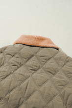 Load image into Gallery viewer, Jungle Green Teddy Collar Flap Pockets Quilted Puffer Jacket