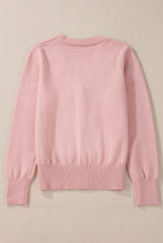 Load image into Gallery viewer, Sepia Rose Textured Knit Pearl Beaded Button Up Cardigan