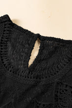 Load image into Gallery viewer, Black Guipure Lace Crochet Keyhole Back Tank Top