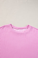 Load image into Gallery viewer, Phalaenopsis Ribbed Knit T Shirt and Shorts Plus Size Lounge Set