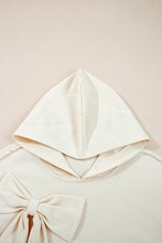 Cargar imagen en el visor de la galería, White Solid Color Cute Bow Detail Loose Hoodie