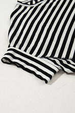 Load image into Gallery viewer, Black Stripe Batwing Sleeve Crewneck Oversized Top
