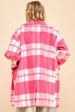 Cargar imagen en el visor de la galería, Davi & Dani Plaid Open Front Drop Shoulder Longline Coat
