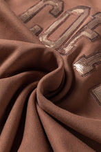 Cargar imagen en el visor de la galería, Straw Yellow Sequined COFFEE Loose Fit Sweatshirt and Shorts Set