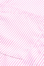 Cargar imagen en el visor de la galería, Pink Smocked Cuffed Striped Boyfriend Shirt with Pocket