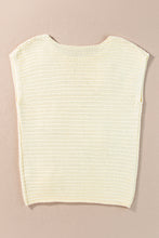 Cargar imagen en el visor de la galería, White Flower Crochet Round Neck Knitted Top