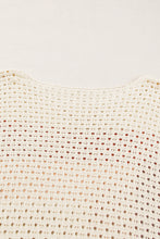 Cargar imagen en el visor de la galería, Apricot Pointelle Knit Colorblock Baggy Sweater