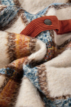 Load image into Gallery viewer, Brown Stripe Plus Size Plaid Print Collared Buttoned Jacket