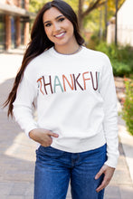 Load image into Gallery viewer, White Thankful Ivory Embroidered Sweater