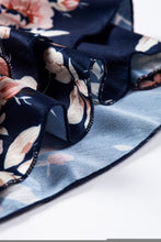 Load image into Gallery viewer, Blue Ruffle Off Shoulder Flounce Sleeve Floral Blouse
