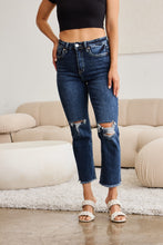 Cargar imagen en el visor de la galería, RFM Crop Dylan Full Size Tummy Control Distressed High Waist Raw Hem Jeans