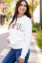 Load image into Gallery viewer, White Thankful Ivory Embroidered Sweater