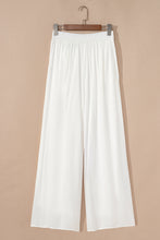Load image into Gallery viewer, White Solid Drop Waist Pleated Wide Leg Casual Pants