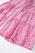 Cargar imagen en el visor de la galería, Phalaenopsis Thin Straps Smocked Bodice Wide Leg Floral Jumpsuit