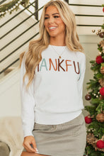 Load image into Gallery viewer, White Thankful Ivory Embroidered Sweater