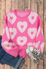 Load image into Gallery viewer, Bonbon Pearl Beaded Heart Drop Shoulder Sweater