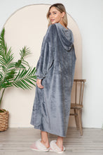 Load image into Gallery viewer, Double Take Full Size Pocketed Hooded Midi Lounge Dress