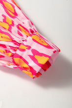 Load image into Gallery viewer, Rose Red Oversized Leopard Print Balloon Sleeve Casual Shirt