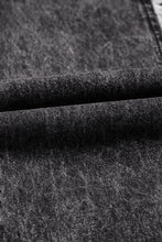 Load image into Gallery viewer, Dark Grey Light Wash Frayed Exposed Seam Wide Leg Denim Overall