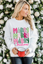 Load image into Gallery viewer, Beige MERRY Christmas Printed Drop Shoulder Pullover Sweatshirt