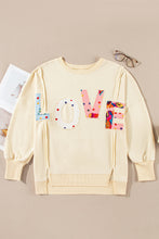 Load image into Gallery viewer, Apricot LOVE PATCH Graphic Oversized Sweatshirt