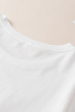 Load image into Gallery viewer, White Colorblock Star Patched Half Sleeve Oversized Tee