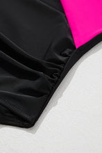 Cargar imagen en el visor de la galería, Rose Red Crossover Colorblock Cutout One Piece Swimsuit