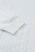 Cargar imagen en el visor de la galería, White LOVE Chenille Embroidered Cable Knit Pullover Sweatshirt
