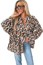 Load image into Gallery viewer, Jet Stream Oversized Leopard Print Balloon Sleeve Casual Shirt