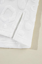 Cargar imagen en el visor de la galería, White Leopard Jacquard Quarter Zip Tee and Shorts Set