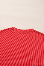 Cargar imagen en el visor de la galería, Racing Red Corded MERRY Graphic Long Sleeve Top and Shorts Set