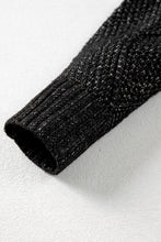 Load image into Gallery viewer, Black Cable Knit Drop Shoulder Loose Fit Sweater Dress