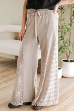 Cargar imagen en el visor de la galería, Smoke Gray Boho Lace Patchwork Wide Leg High Waist Pants