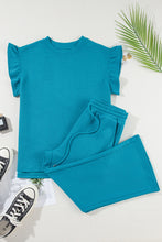 Load image into Gallery viewer, Skobeloff Ruffled Sleeve Summer Top and Cropped Loose Pants Set