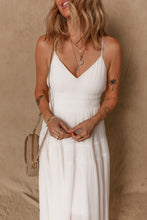 Load image into Gallery viewer, White Spaghetti Straps High Waist Elegant Long Dress