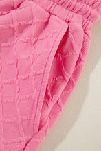 Load image into Gallery viewer, Sachet Pink Checkered Textured Tee and Drawstring Shorts